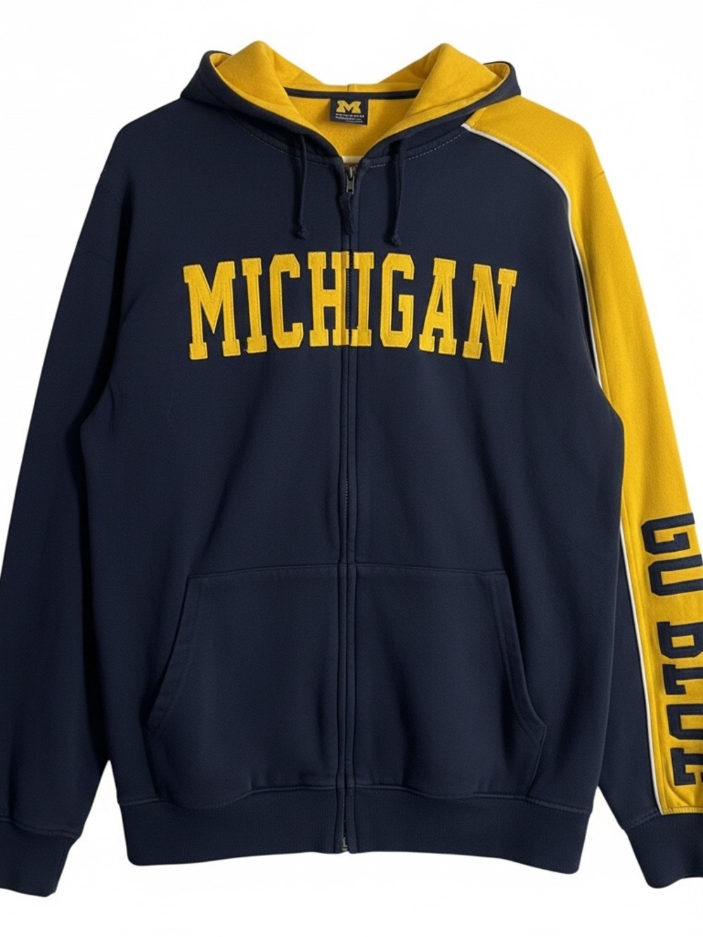 Colosseum Navy & Yellow Michigan Full-Zip Hoodie